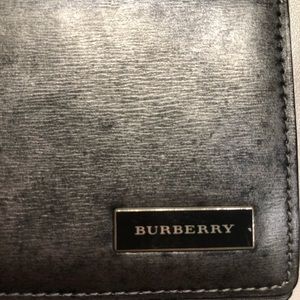 Burberry cardholder, semi distressed look in shades of silver and black